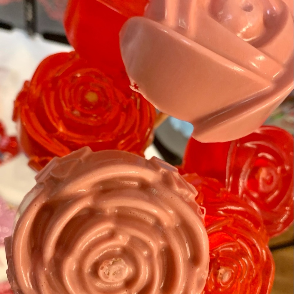 Homemade soap flower bouquet